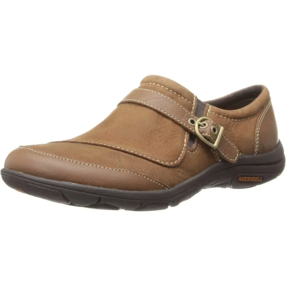 MERRELL WOMENS DASSIE BUCKLE SLIP-ON SHOE GROUNDED 9 M US